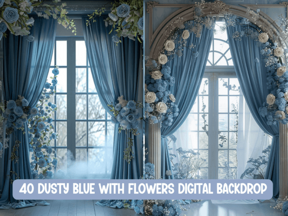 Download Dusty Blue Silk Digital Backdrop - Silk Collection