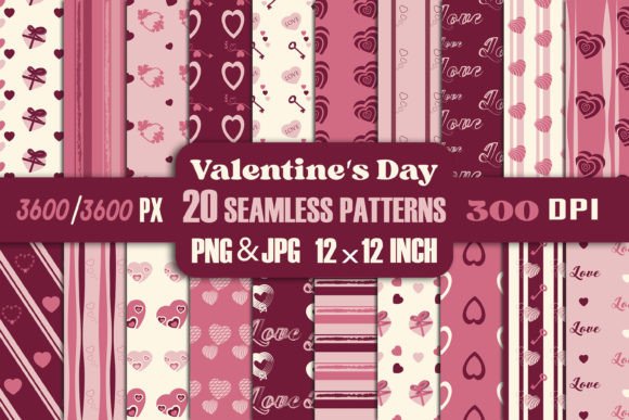 Download Seamless Pattern Valentine's Day - JPEG - Valentine's day Collection