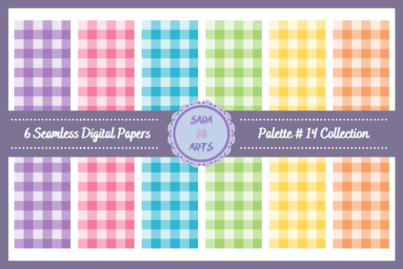 Download Seamless Rainbow Gingham Digital Paper - Rainbow gingham Collection