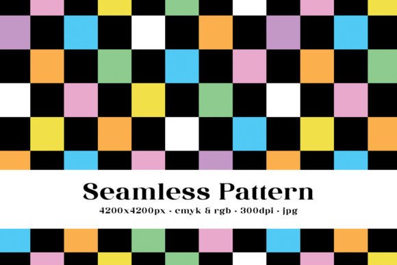 Download Black &amp; Multicolor Checkered Pattern - Black Collection