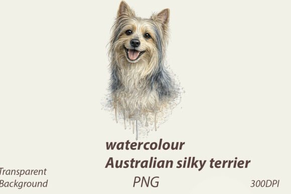 Download Watercolour Australian Silky Terrier Dog - Silk Collection