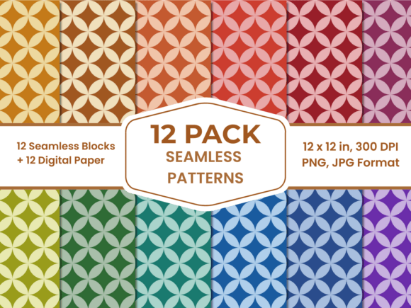 Download Midcentury Geometric Digital Paper Pack - Geometric digital paper Collection