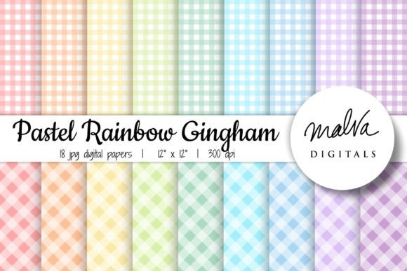 Download Pastel Rainbow Gingham - Rainbow gingham Collection