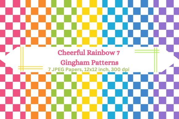Download Cheerful Rainbow 7 Gingham Patterns - Premium Resources