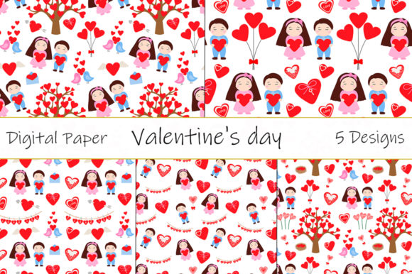 Download Patterns Valentine's Day Boy Girl Birds - Valentine's day Collection