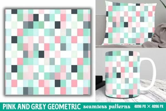 Download Pink and Grey Geometric Digital Paper - Geometric digital paper Collection