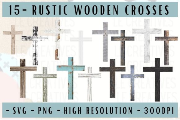 Download 15 RUSTIC WOODEN CROSSES WATERCOLOR - Rustic Collection