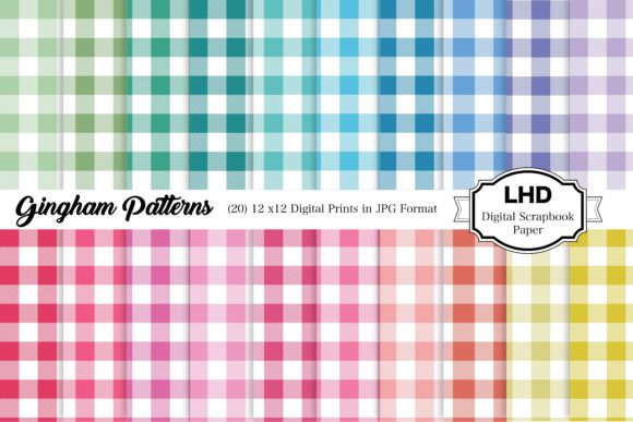 Download Rainbow Gingham Plaid Digital Papers - Rainbow gingham Collection