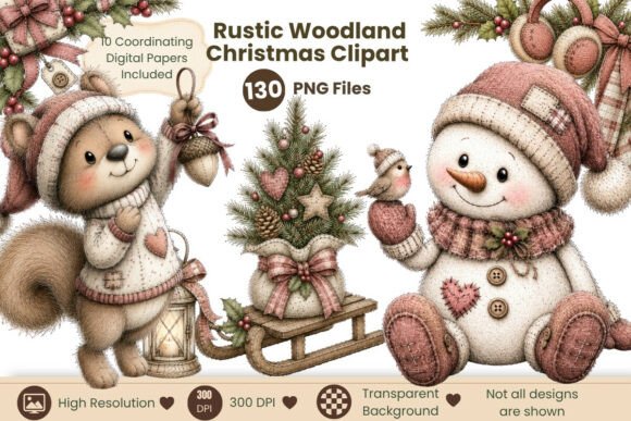 Download Rustic Woodland Christmas Clipart - Rustic Collection
