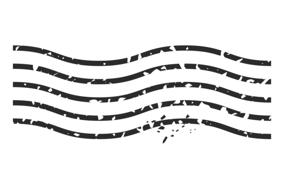 Download Black Wavy Lines Postal Stamp with Grung - Black Collection