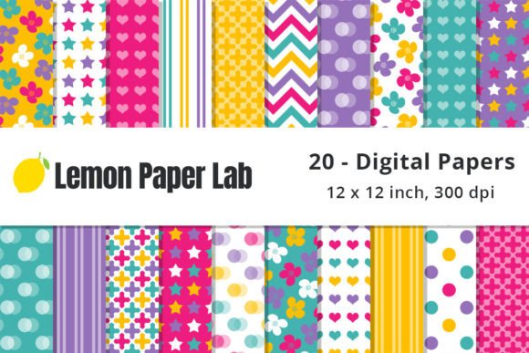 Download Sunny Geometric Digital Paper - Geometric digital paper Collection